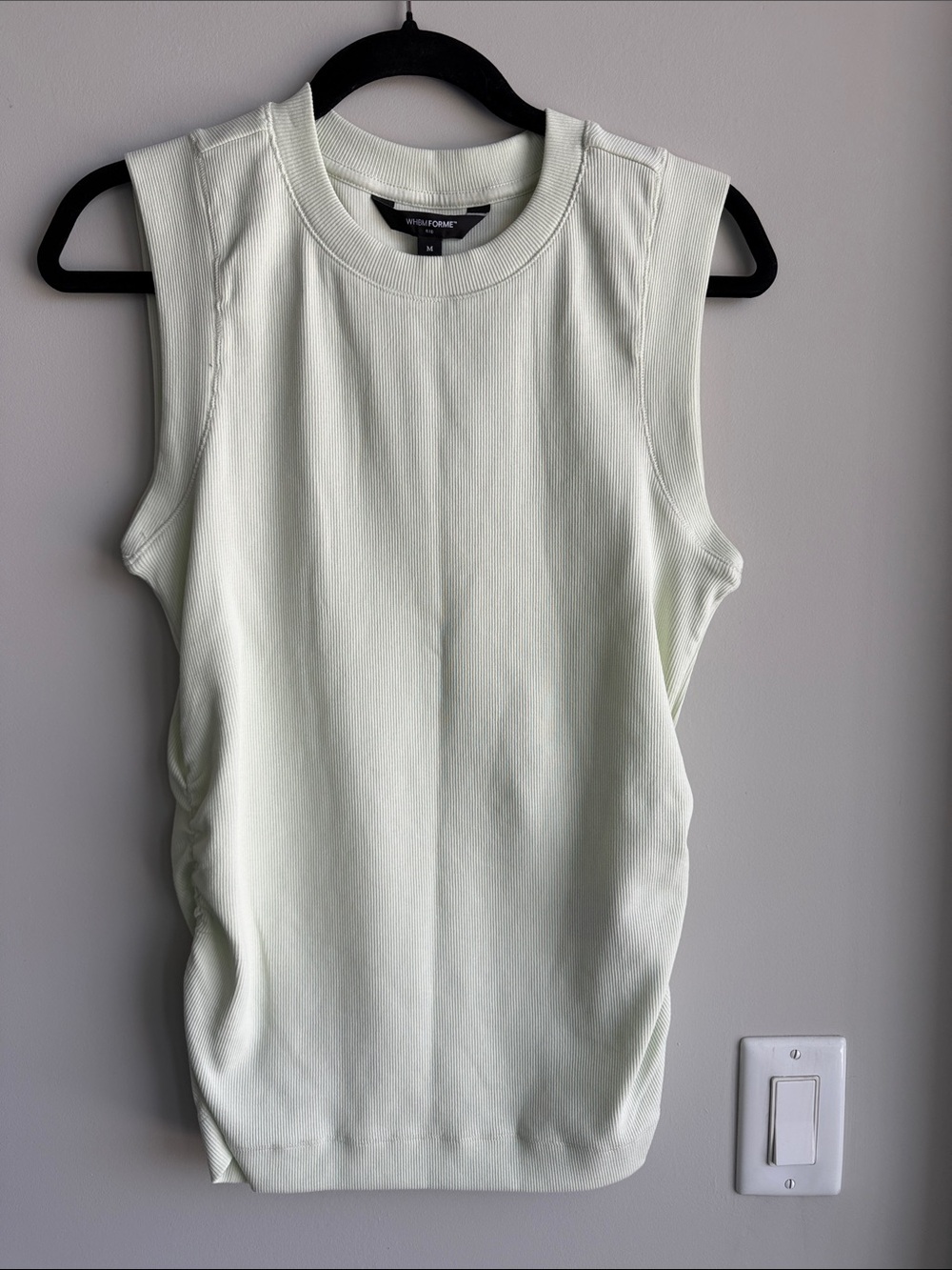 WHBM Ribbed Sleeveless Tank Top - Pale Mint